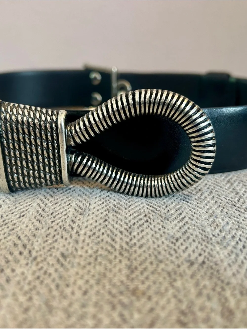 Cipriani Vintage Leather Belt in Black Size M/L